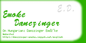 emoke danczinger business card